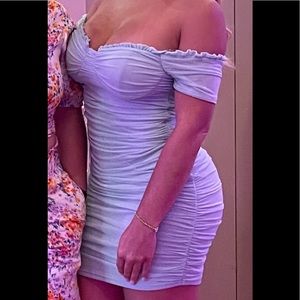 Mint green scrunched dress